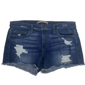 Joe's Womens Distressed Frayed Hem Cut-Off Shorts Blue Denim Phoebe Wash Size 30